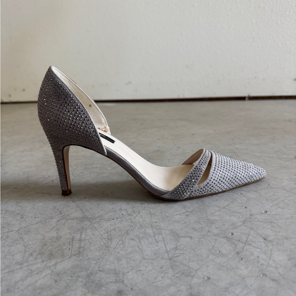 Zara Silver Studded Kitten Heels